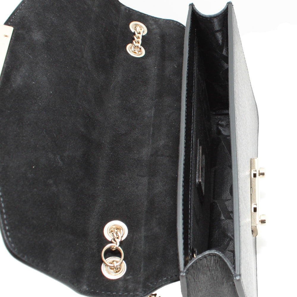 Furla Saffiano Leather Flap Bag with Chain – PinkOrchard.com