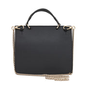 Furla Saffiano Leather Small Top Handle Crossbody Bag- Black