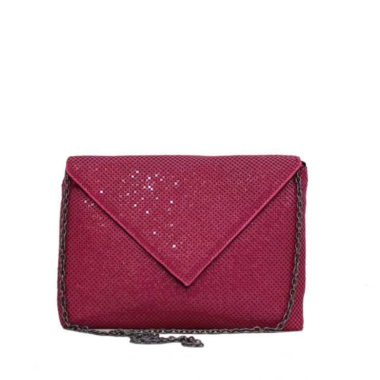 BCBG Mesh Envelope Clutch-Crossbody Bag- Lipstick