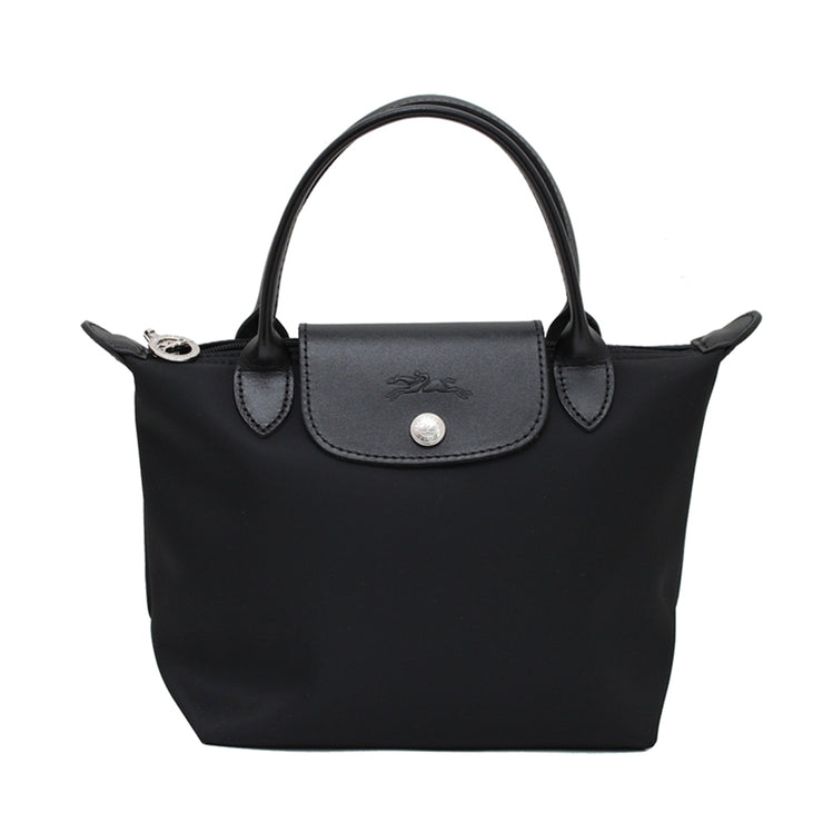 Longchamp Planetes Mini Top Handle Tote Bag- Black