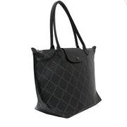 Longchamp LM Metal Large Shoulder Tote Bag- Black