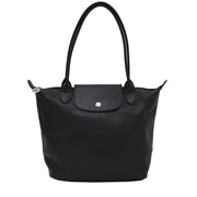 Longchamp Veau Foulonne Leather Shoulder Bag- Black