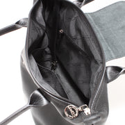 Longchamp Veau Foulonne Leather Shoulder Bag- Black