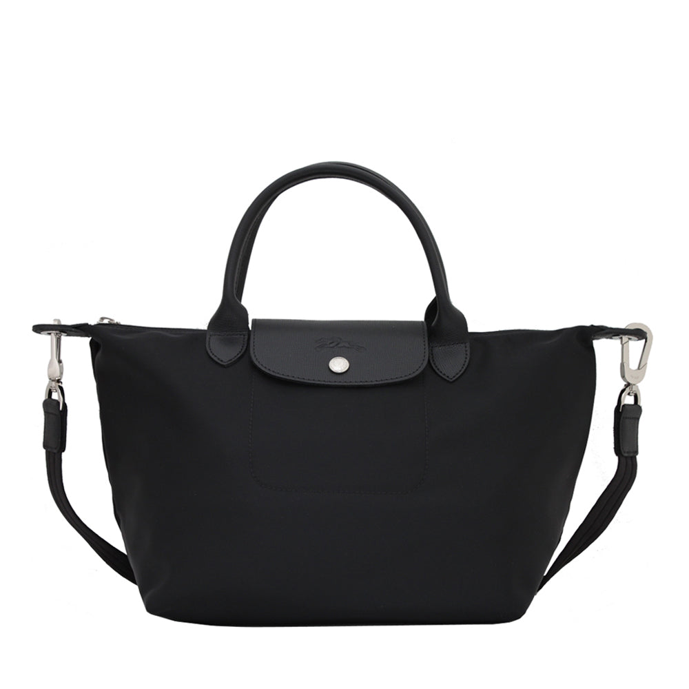 極美品 Longchamp トートバッグ ロゴ型押し 肩掛け 通勤 ブラック Longchamp 1512578 Le Pliage Neo Small Convertible Tote Bag