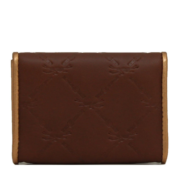 Longchamp LM Cuir Leather Small Card Holder Wallet- Oak Brown