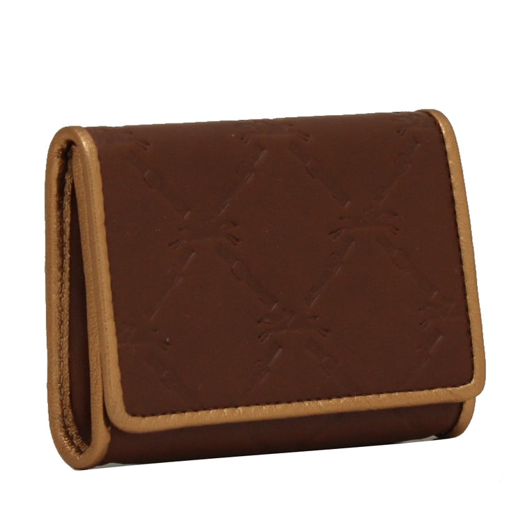 Longchamp LM Cuir Leather Small Card Holder Wallet- Oak Brown