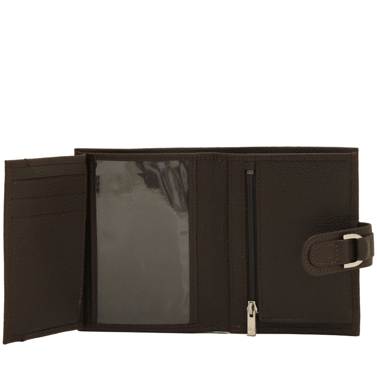 Longchamp Veau Foulonne Leather French Wallet- Mocha