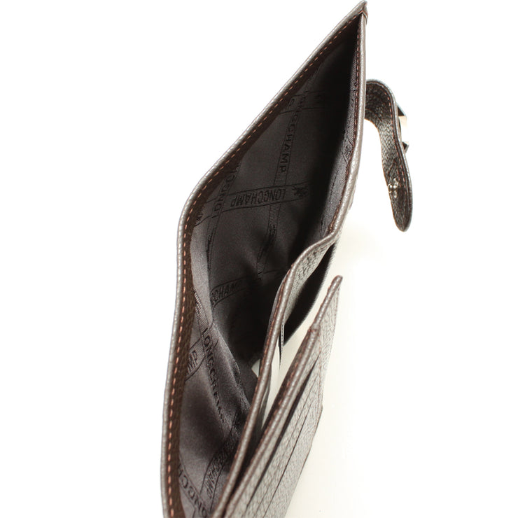 Longchamp Veau Foulonne Leather French Wallet- Mocha