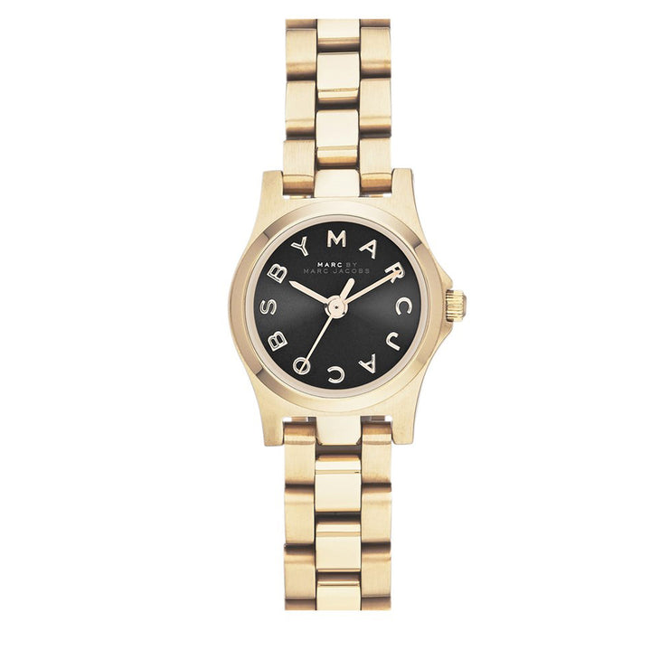 Marc by Marc Jacobs Watch MBM3257- Henry Dinky Gold Tone Black Dial Watch