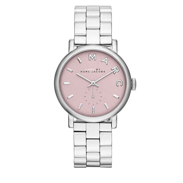 Marc by Marc Jacobs Watch MBM3280- Baker Pink Dial Stainless Steel Ladies Watch