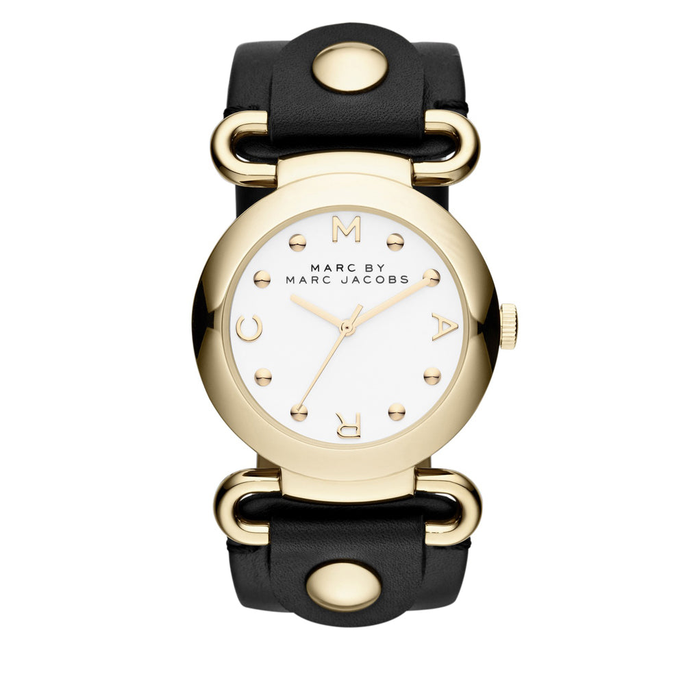 Marc by Marc Jacobs Womens Classic Rainbow Crystal Black Dial Gold Tone Watch Marc Jacobs Baker Black Dial Black Leather Strap Watch for  main image 3