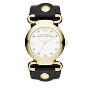 Marc by Marc Jacobs Watch MBM1304-Molly Gold Tone Black Leather Ladies Watch