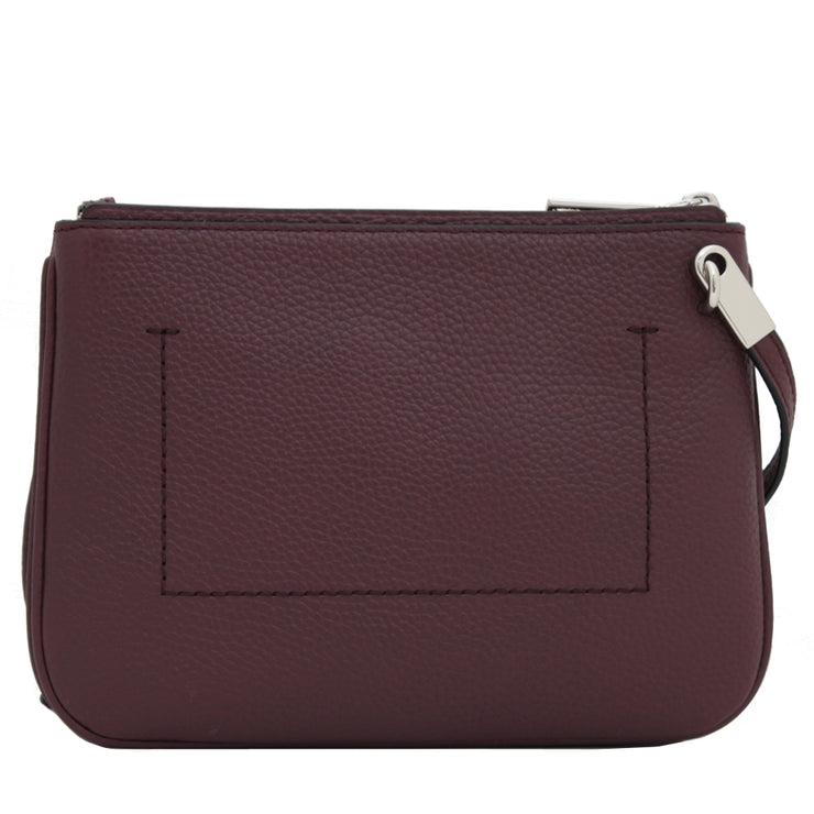 Marc Jacobs Pike Place Double Percy Leather Crossbody Bag- Rubino