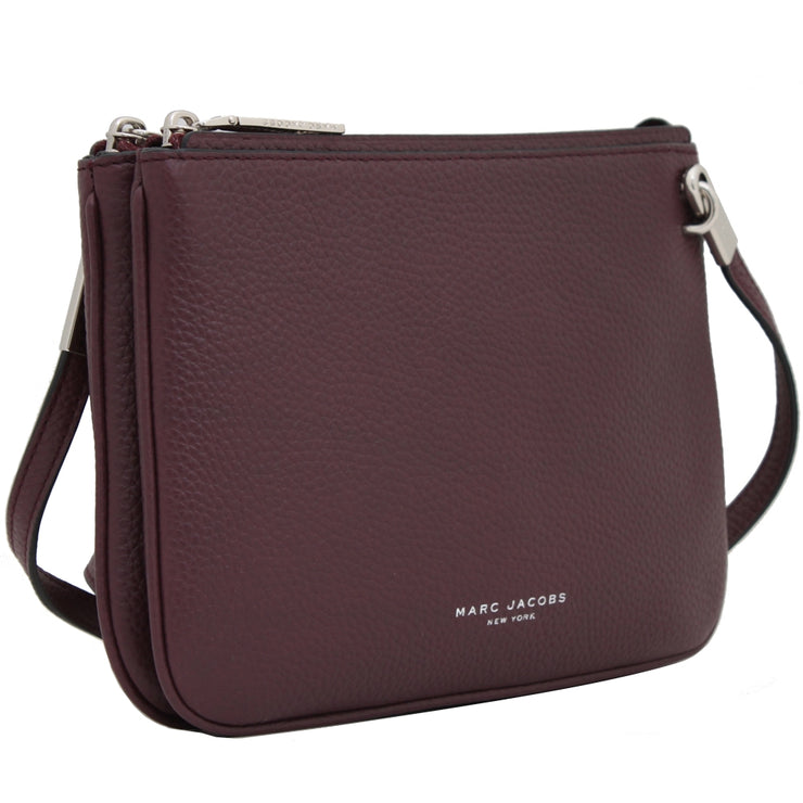 Marc Jacobs Pike Place Double Percy Leather Crossbody Bag- Rubino
