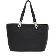 Marc Jacobs Pike Place East West Leather Tote Bag- Black