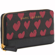 Marc Jacobs Red Hearts Standard Continental Wallet- Red Hearts