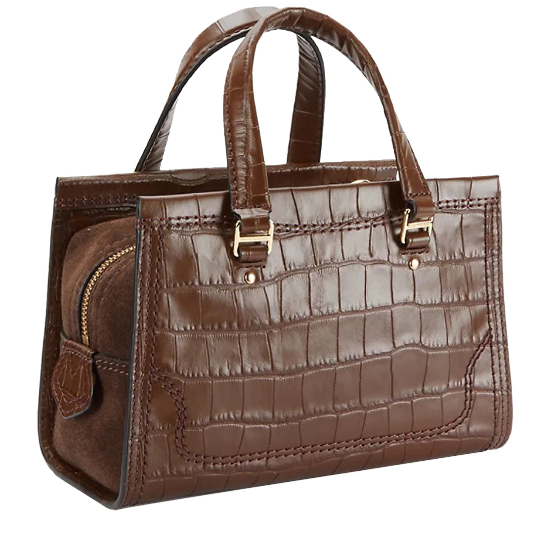 バッグ Marc Jacobs Mini Cruiser Croc Embossed Marc Jacobs Croc-Embossed Mini Cruiser Satchel Bag in Dark Brown
