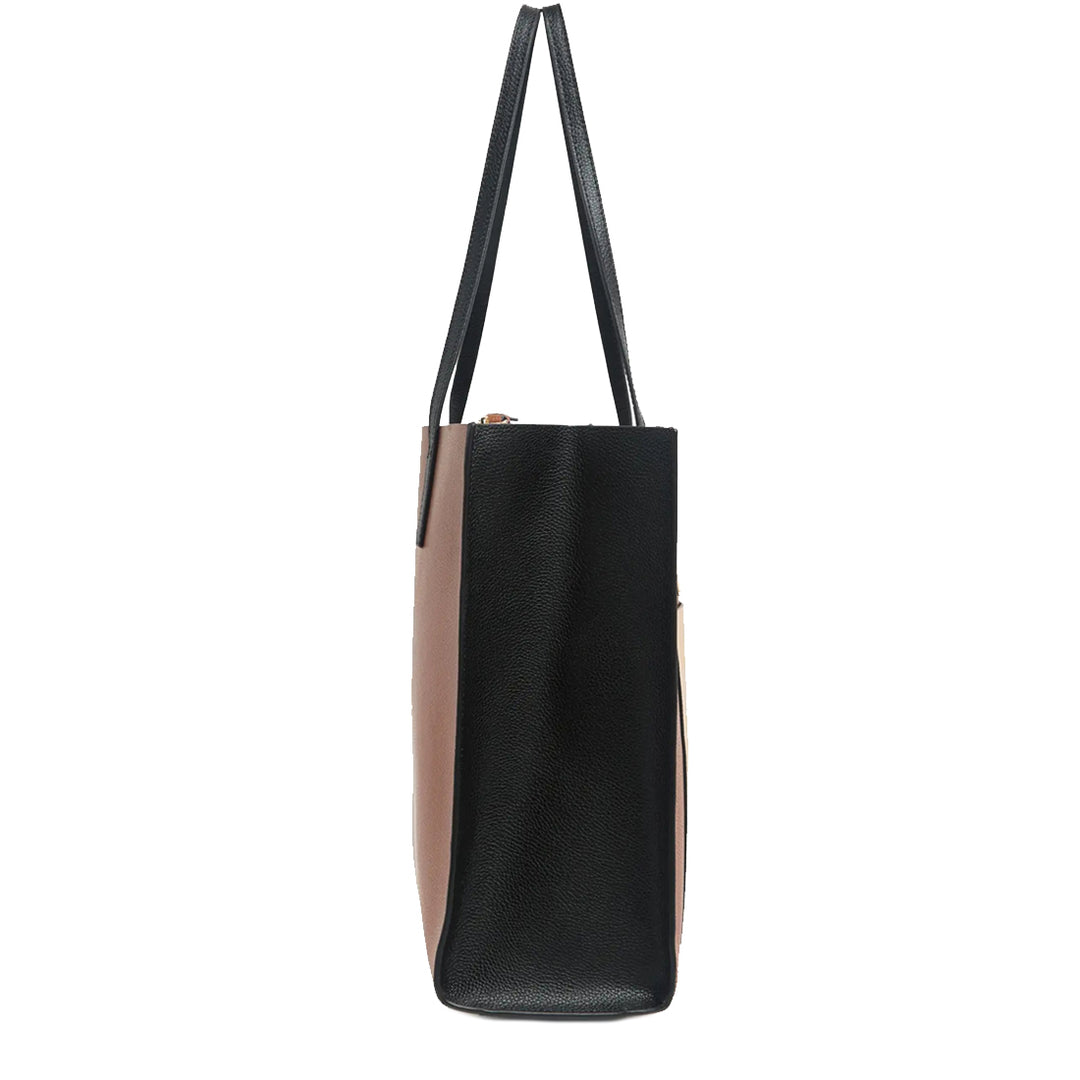 Marc Jacobs Grind Colorblock Leather Tote Bag in Chocolate Truffle