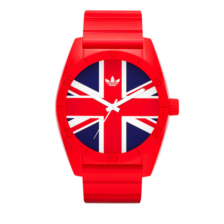 Adidas Unisex Exclusive Union Jack Silicon Watch-Red