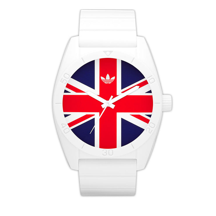 Adidas Unisex Exclusive Union Jack Silicon Watch-White