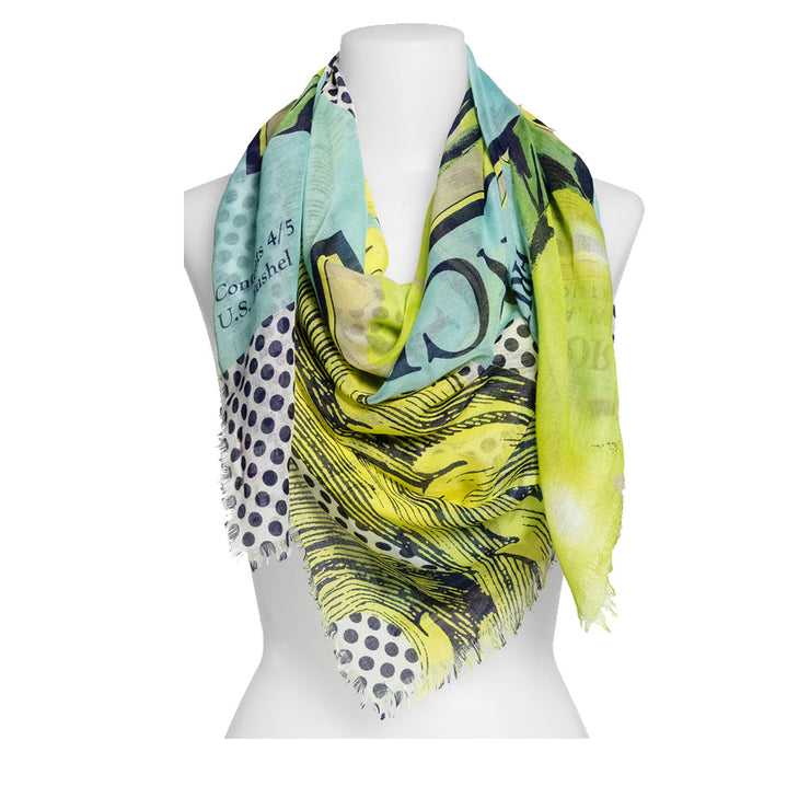 Echo 'Pear Label Conversational' Scarf- Navy