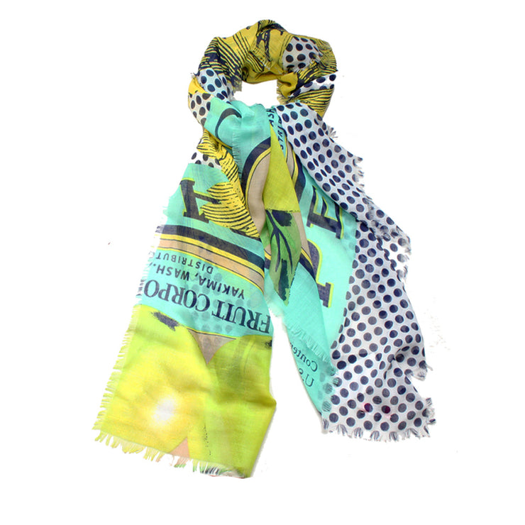 Echo 'Pear Label Conversational' Scarf- Navy