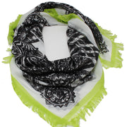 Echo Zebra Contrast Fringe Square Scarf- Black