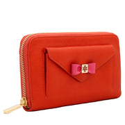 Tory Burch Bow Leather Zip Wallet