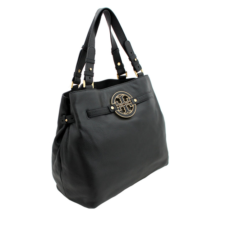 TORY BURCH Amanda Black Leather Shoulder Bag