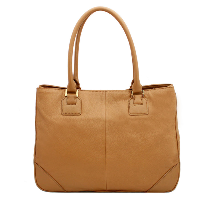 Tory Burch Robinson East West Leather Shoulder Tote- Sand
