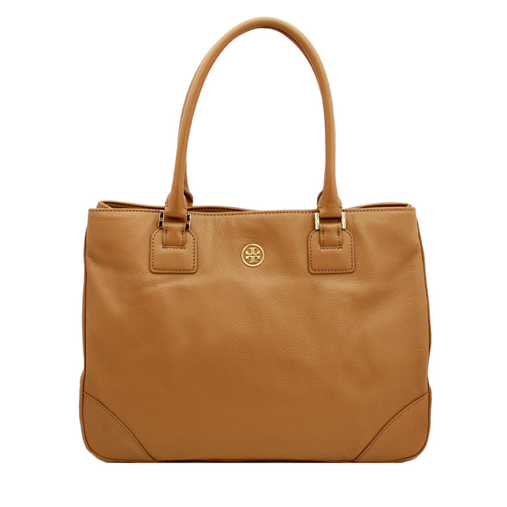 Tory Burch Robinson East West Leather Shoulder Tote- Sand