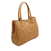 Tory Burch Robinson East West Leather Shoulder Tote- Sand