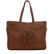 Tory Burch Perforated Logo East West Leather Tote Bag- Original Tan