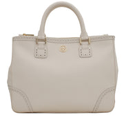 Tory Burch Robinson Spectator Double Zip Tote Bag- Bleach