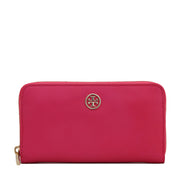 Tory Burch Robinson Zip Continental Wallet- Bougainville Pink