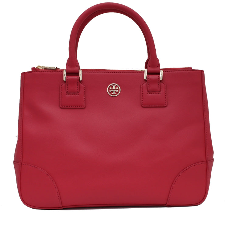 Tory Burch Robinson Double Zip Tote Bag- Rouge Red