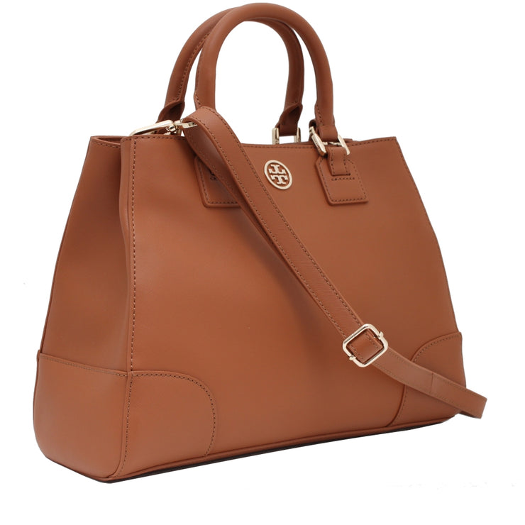 Tory Burch Robinson Triangle Tote Bag- Black