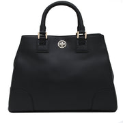 Tory Burch Robinson Triangle Tote Bag- Black