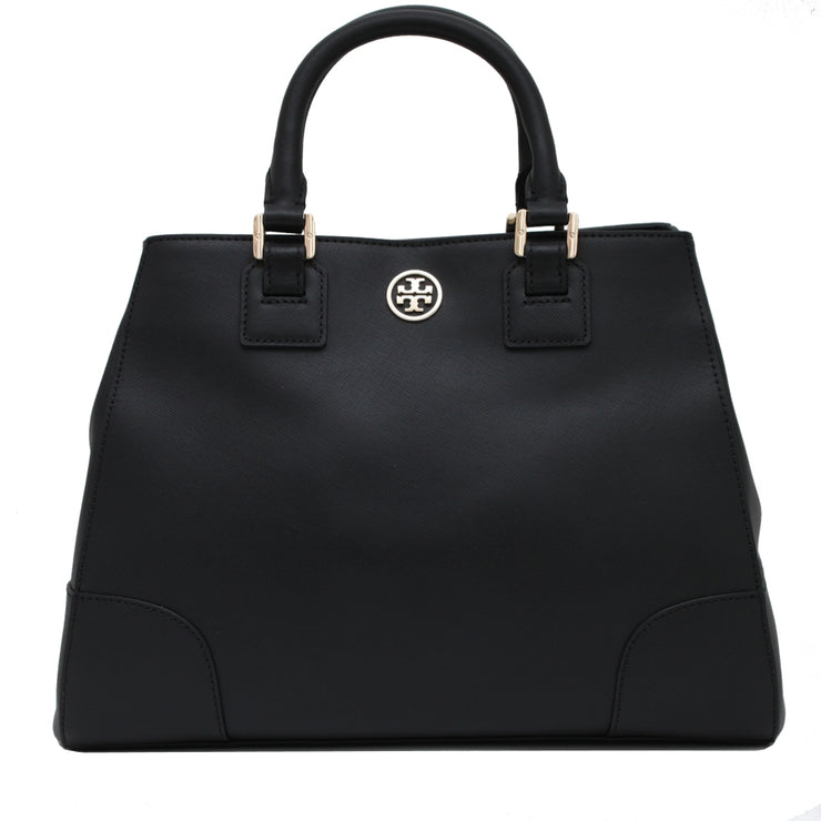 Tory Burch Robinson Triangle Tote Bag- Black