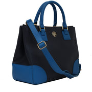 Tory Burch Robinson Colour-Block Double Zip Tote Bag- Tory Navy-Evening