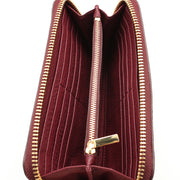 Tory Burch Robinson Pebbled Large Zip Continental Wallet- Deep Berry