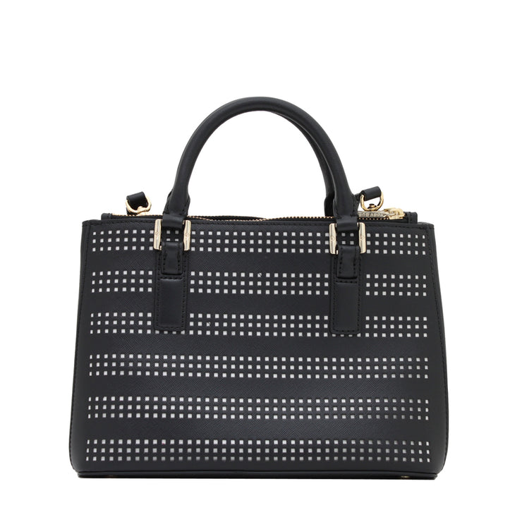Tory Burch Robinson Perforated Micro Double Zip Tote Bag- Birch-Luggage
