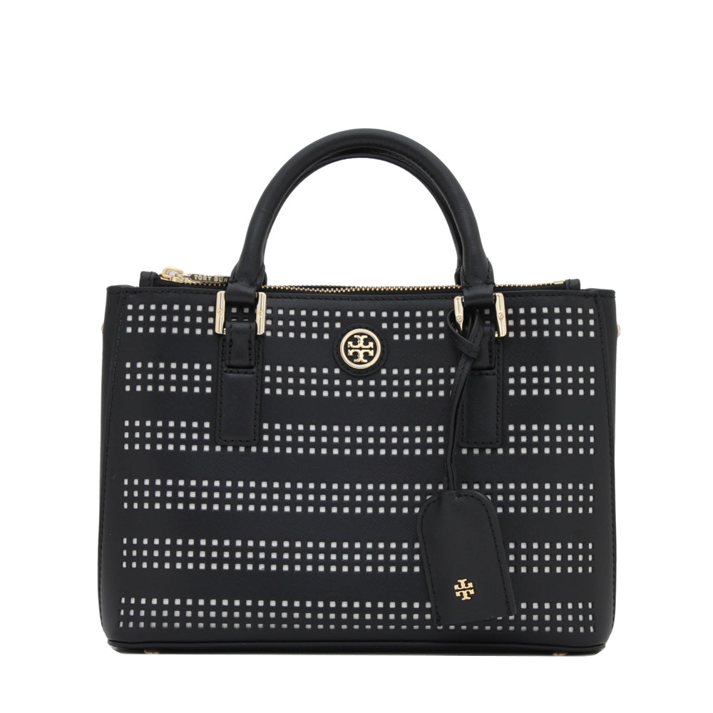 Tory Burch Robinson Perforated Micro Double Zip Tote Bag