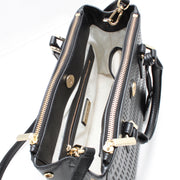 Tory Burch Robinson Perforated Micro Double Zip Tote Bag- Birch-Luggage