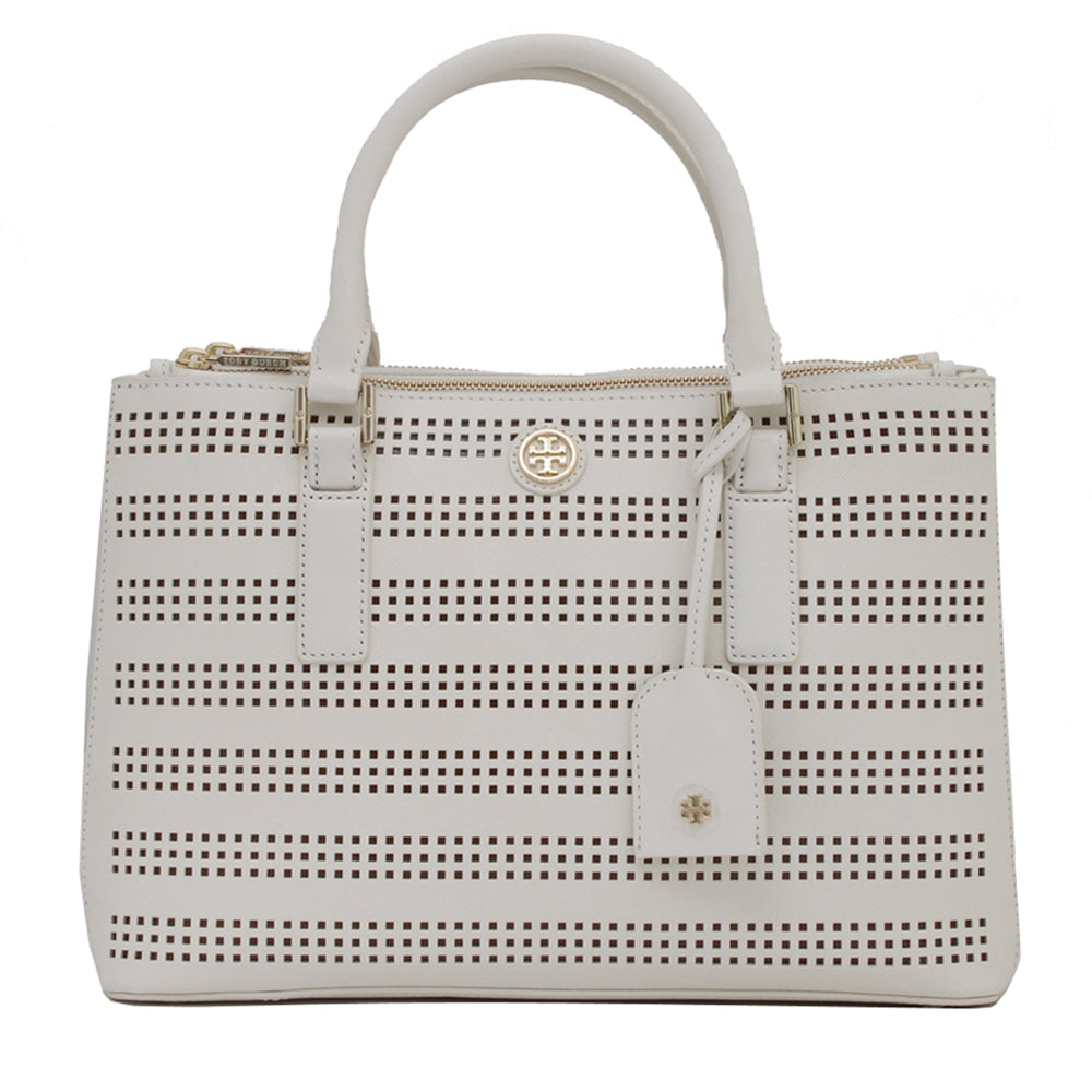 Tory Burch Robinson Perforated Mini Double Zip Tote Bag