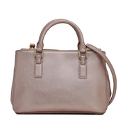 Tory Burch Robinson Metallic Micro Double-Zip Tote- Rose Gold