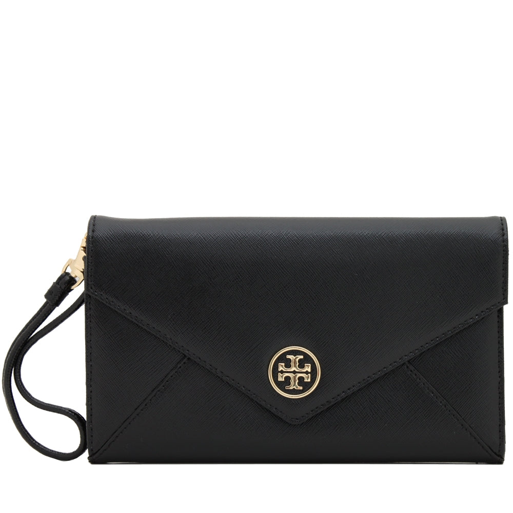 Tory Burch Robinson Envelope Wristlet- Wallet- Clutch Bag- Black