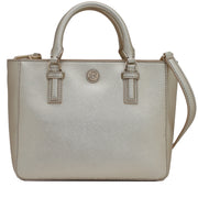 Tory Burch Robinson Mini Square Tote Bag- Soft Gold