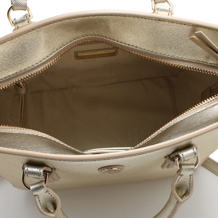 Tory Burch Robinson Mini Square Tote Bag- Soft Gold