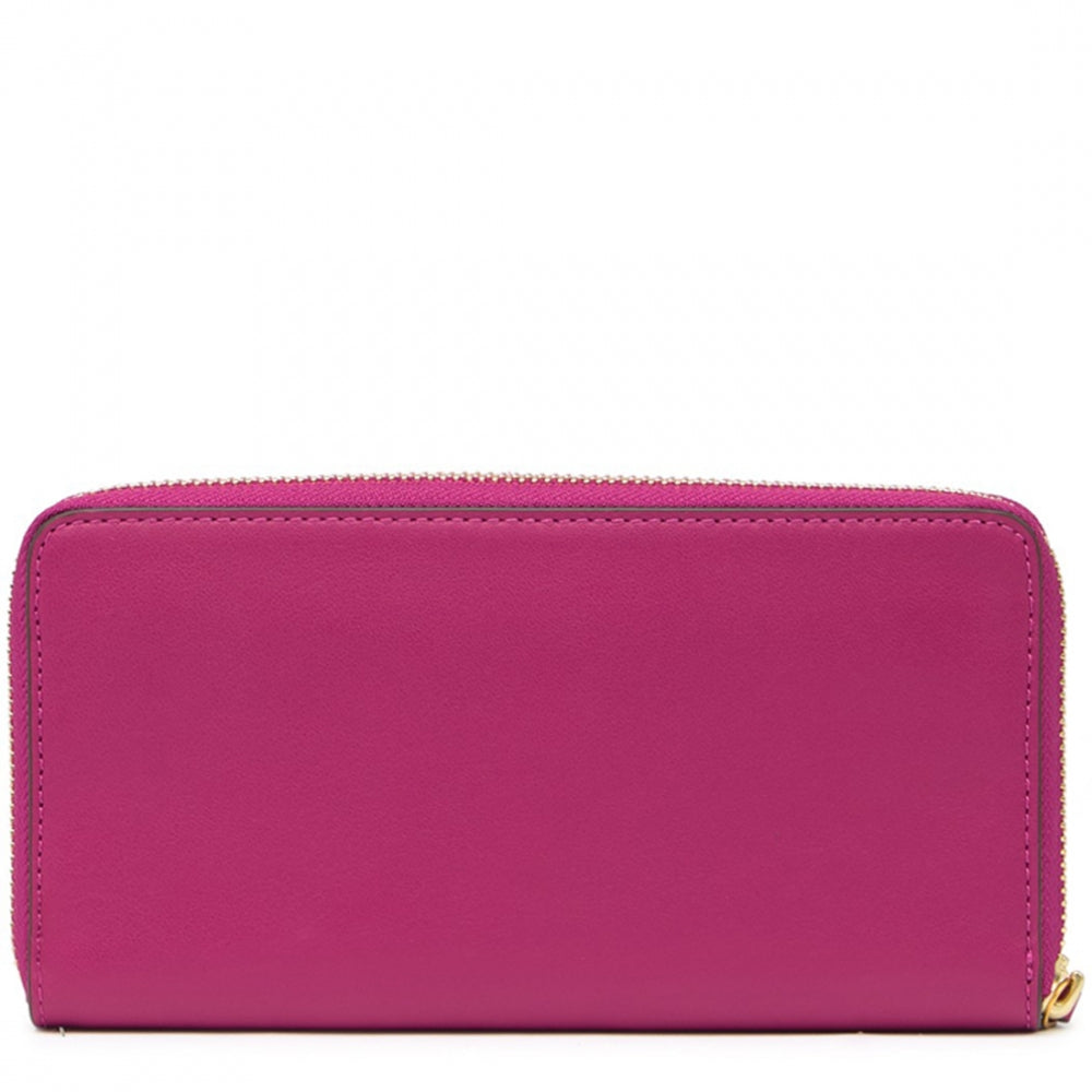 Tory Burch Charlie Zip Continental Wallet- Party Fuschia